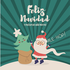 Feliz Navidad y próspero Año nuevo del Cerdo 2019 Feliz Navidad - Merry Christmas and happy new year of pig in Spanish