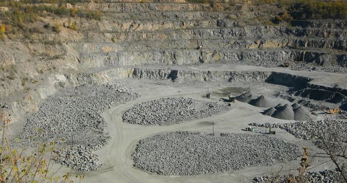 Extraction of useful materials, a panorama of a large iron-ore career, work in a large career, heavy industry