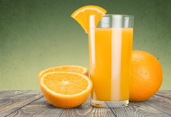 Orange juice and slices of orange on background © BillionPhotos.com