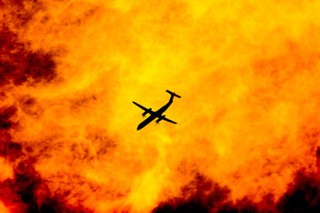 Panssenger Aircraft  Take off  shot at sunset time