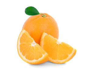 fresh orange isolated on white background