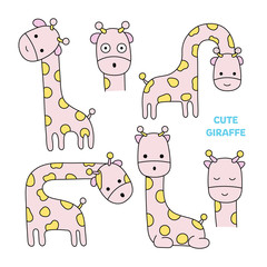 Cute giraffe hand drawn style