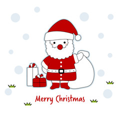 Cute santa hand drawn style