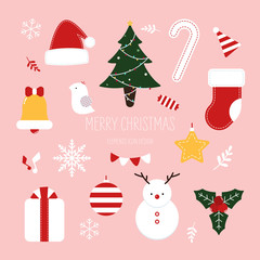 Christmas icon elements drawn style