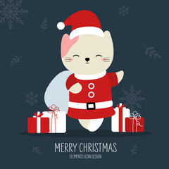 Cute christmas gift animal hand drawn style