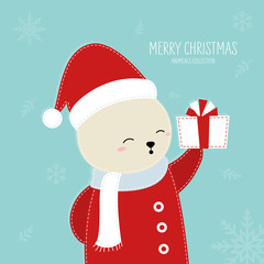 Cute christmas gift animal hand drawn style