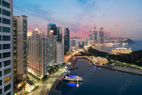 Night View Of Haeundae Beach Haeundae Beach Is Busans Most