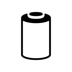 Empty battery, low level of energy, technology icon. Black icon