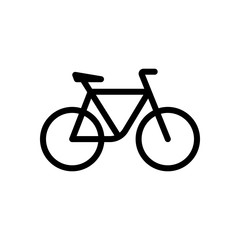 Fototapeta premium Simple bicycle, linear outline icon of bike. Black icon on white