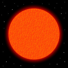 Red star in space. © konstan