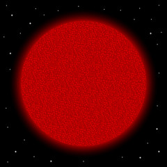 Red star in space. © konstan