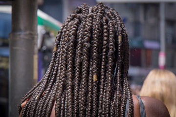 Hair style of black lady by hand craft braid hair