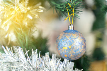 Christmas baubles with decor ball for happy new year.