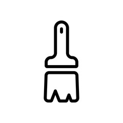 Paint brush, linear outline icon. Black icon on white background