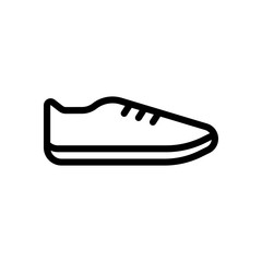 Shoe or sneaker, outline linear icon of sport. Black icon on white background
