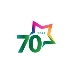 70 Year Anniversary Vector Template Design Illustration