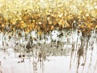 Texture of the gold leaf, Gold background, Picture from Buddha image Back