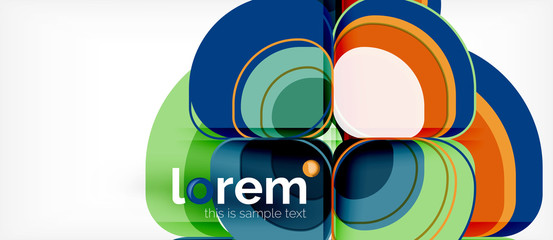 Abstract background - geometric multicolored round shapes composition. Trendy abstract layout template for business or technology presentation