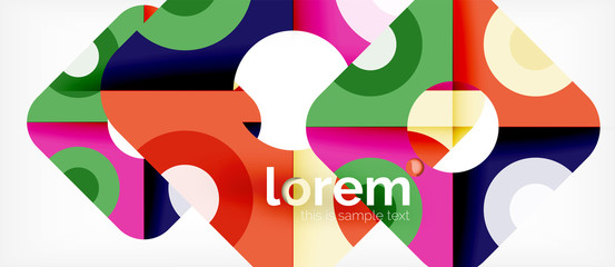 Colorful trendy geometric shapes background