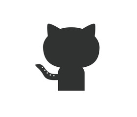 Cat black icon vector 