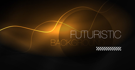 Neon lines wave background. Abstract composition