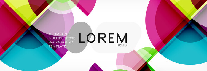 Obraz premium Abstract background - multicolored circles, trendy minimal geometric design