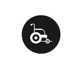 Wheel chair flat vector icon