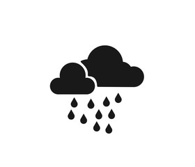 Rain icon with cloud on white background 