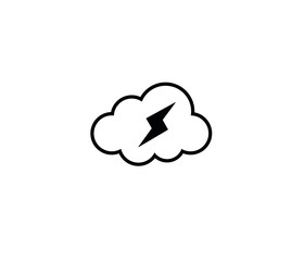 Cloud icon with rain and thunderstorm