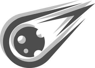 Vector illustration of meteor logo Or meteorite falls on the White Blackground © Arno
