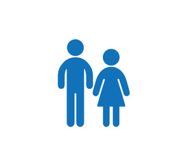 Male and female blue icon 