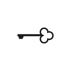 Vintage key silhouette black lock safety secret symbol