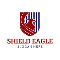 Shield Eagle vector logo design illustration template
