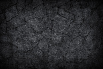 black gray dark slate stone crack background or texture