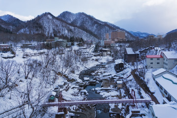 Fototapeta na wymiar Jozankei Onsen in winter, Japan