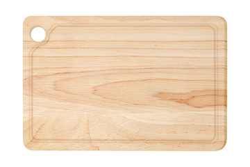 wooden cutting board for prepare material for cooking isolated on white background