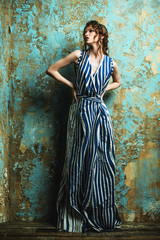 striped long dress