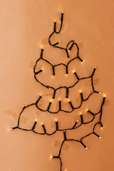 christmas lights in the shape of a christmas tree