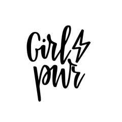 Naklejka premium Girl power vector feminist inspiration lettering calligraphy design