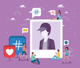 social community with man profile picture