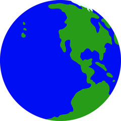 Illustration of a round blue earth