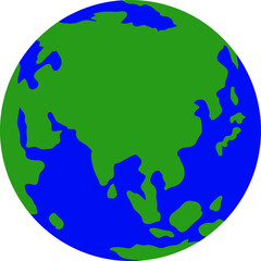 Illustration of a round blue earth