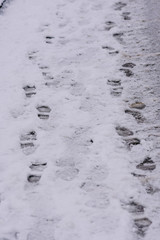 footprints in the snow