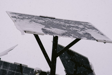 solar panels covered with snow