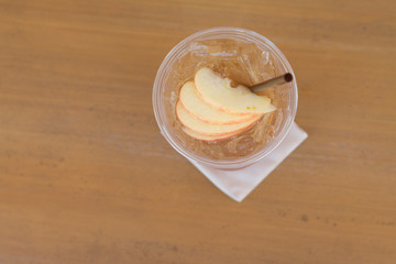 Iced apple tea for summer drink