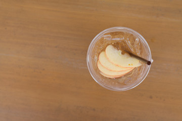 Iced apple tea for summer drink