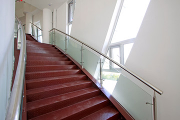 glass and stainless steel handrails in an art gallery, China