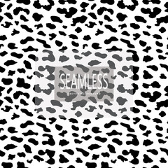 Leopard seamless pattern. White and black. Animal print. Vector background.