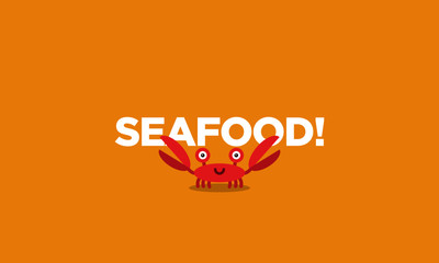 Crab Seafood Typography Illustration