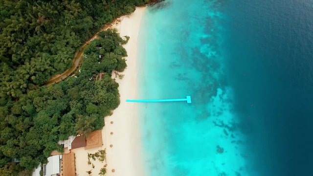 aerial view of nyaung oo phee island border of myanmar and southern of thailand